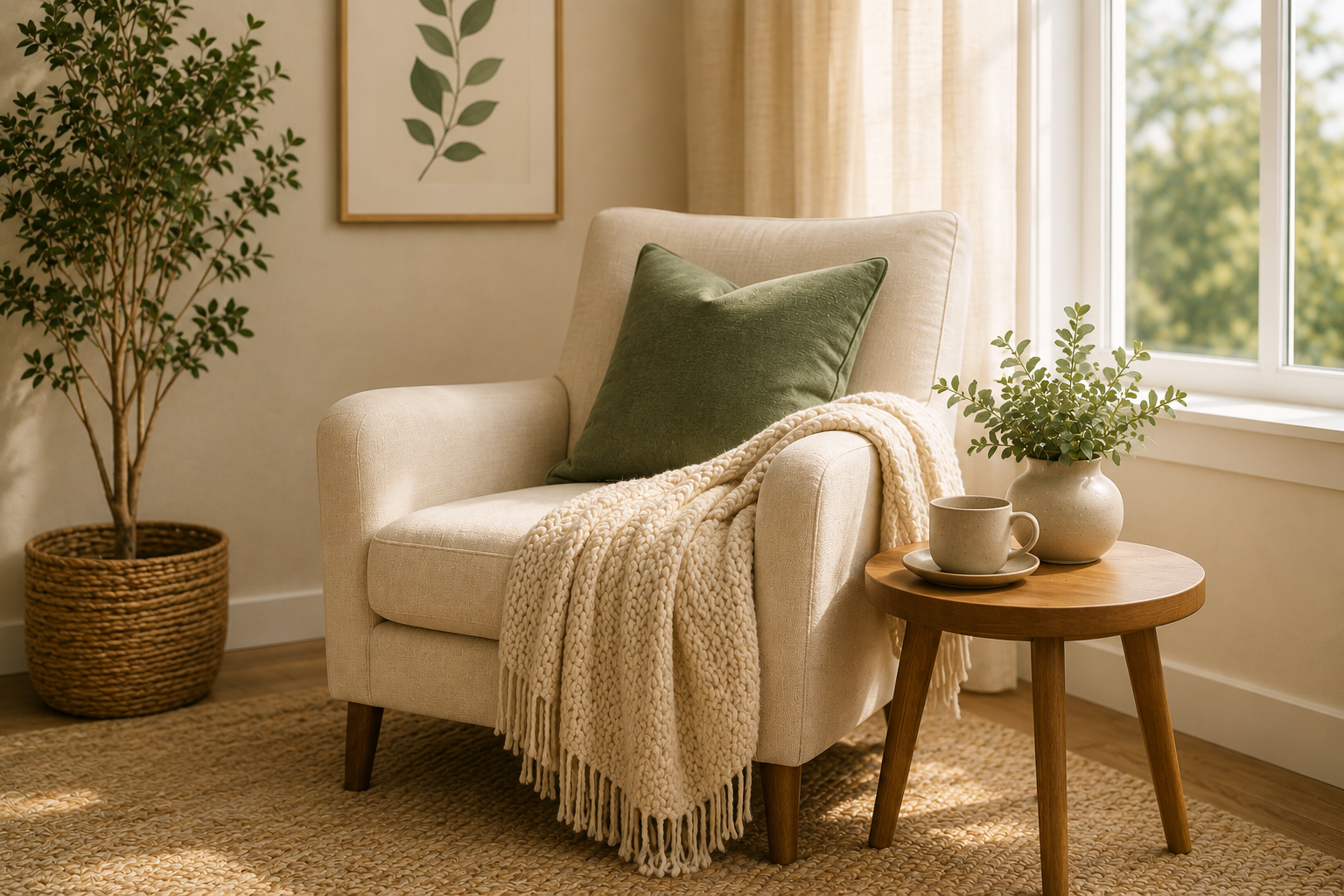 Comfortable private space for virtual psychiatric appointments