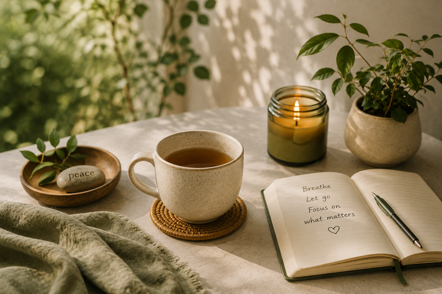 Calming scene representing stress management and resilience